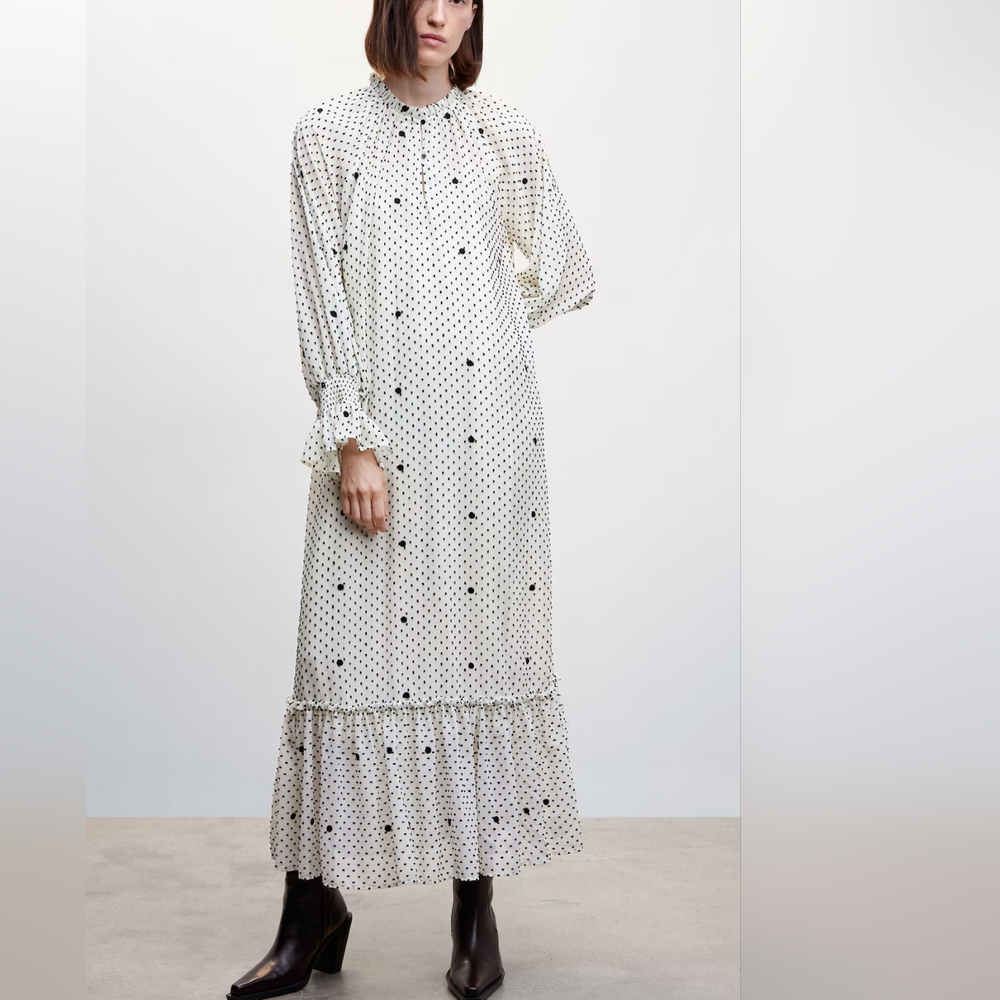 Maxi long dress with ruffles MANGO US 8